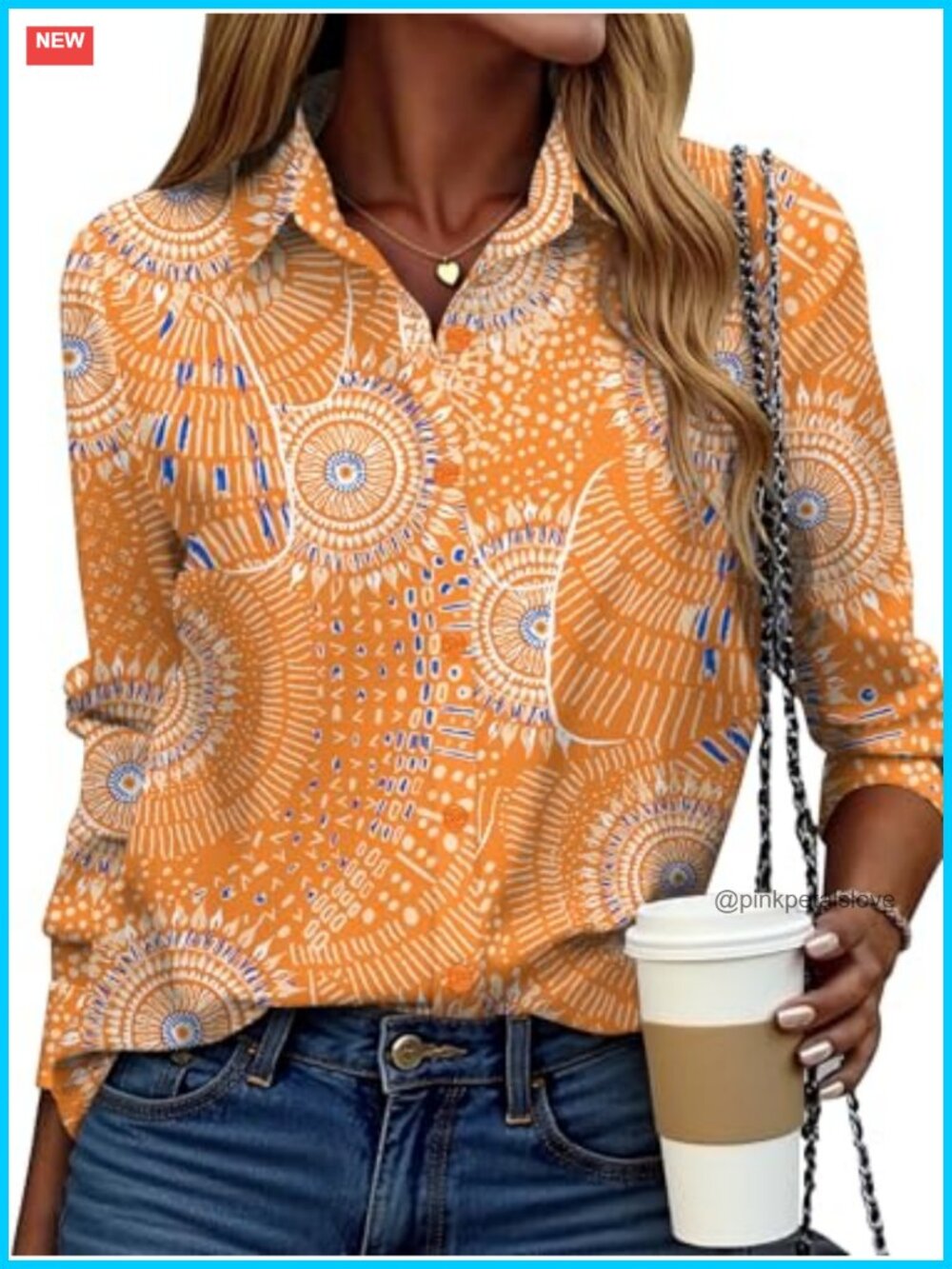 Zeagoo Button Down Shirt Women Long Sleeve V-Neck Blouse Work Top